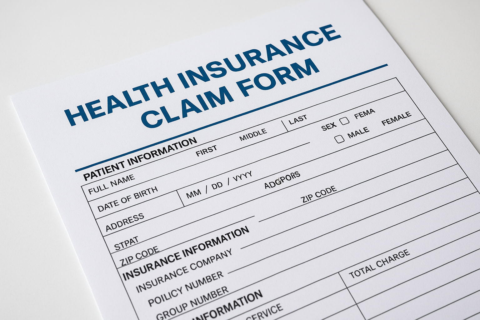 Medical billing and reimbursement paperwork