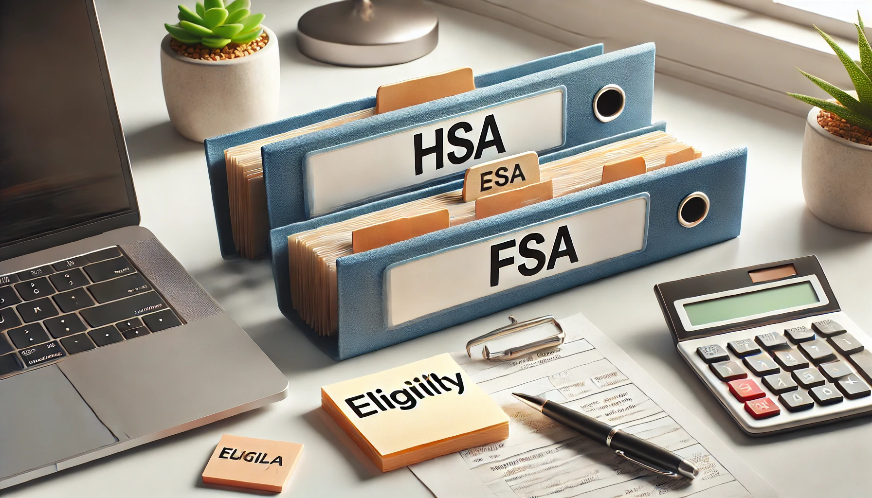 HSA and FSA benefit cards on paperwork